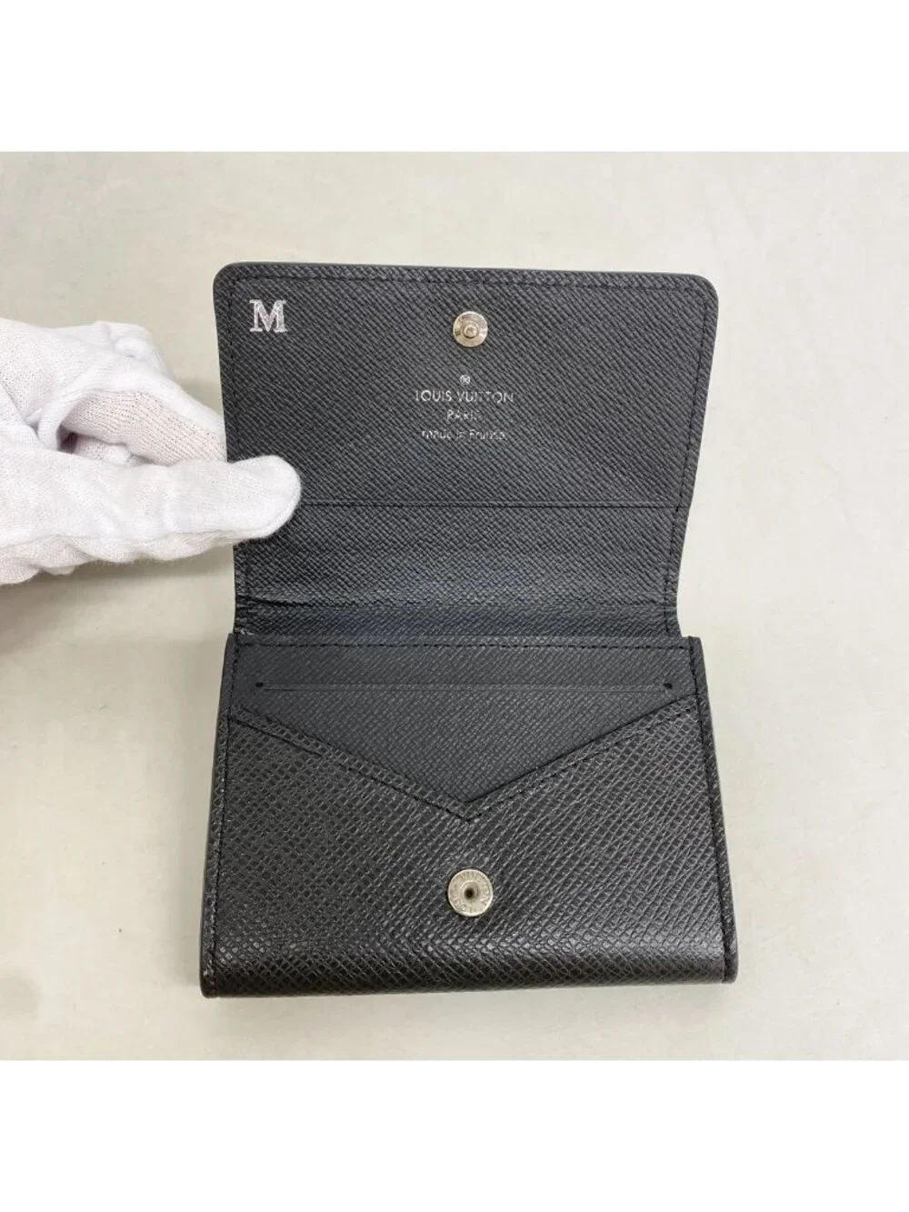 Louis Vuitton Card Case Taiga Envelope Business Holder NM Ardoise